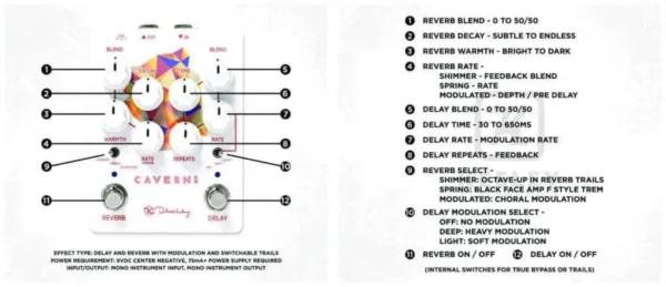 keeley_caverns-4 Keeley Electronics | Caverns Delay Reverb V2 雙效果器|650ms Delay 與三種殘響模式